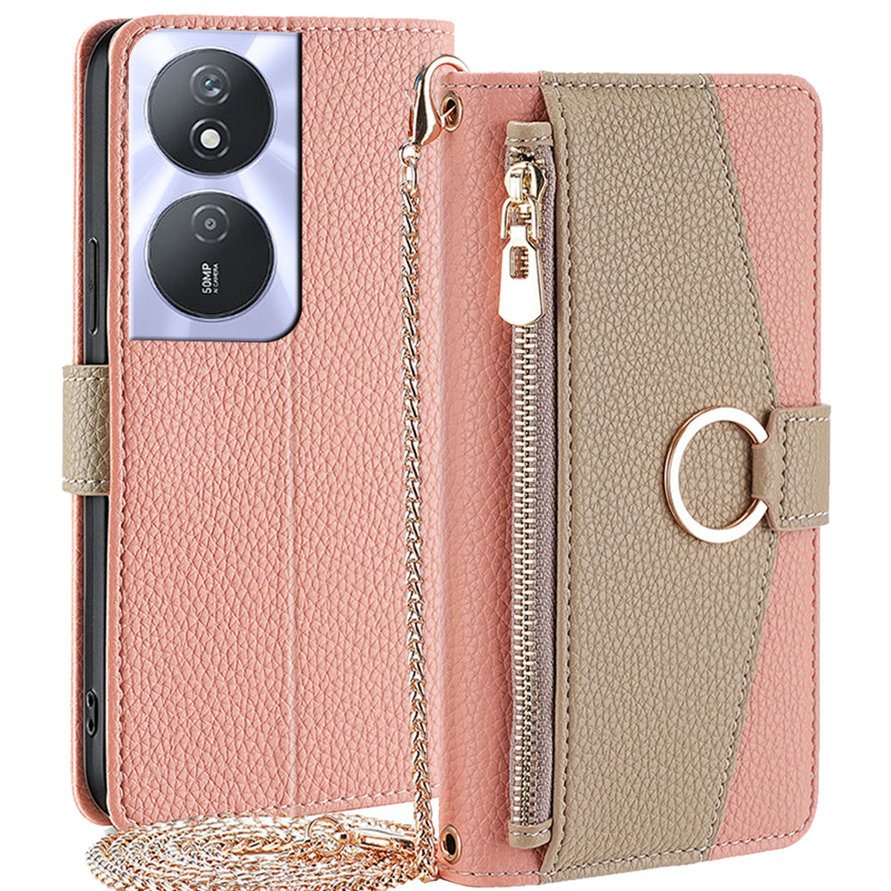 For Honor Play 50 Plus 5G / Play 8T 5G / X7b 4G / 90 Smart Case Leather Card Holder Stand Phone Cover with Heart Mirror - Grey For Honor Play 50 Plus 5G / Play 8T 5G / X7b 4G / 90 Smart Case Leather Card Holder Stand Phone Cover with Heart Mirror - Grey